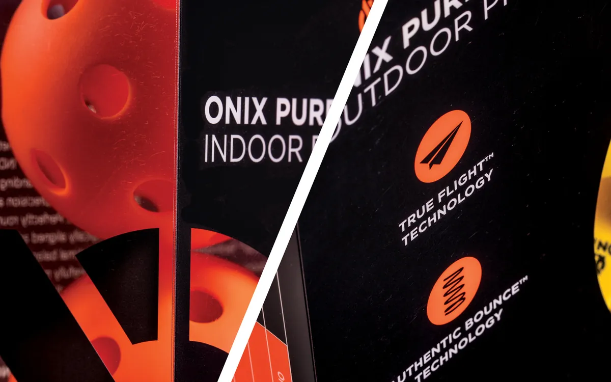 Onix Pickleball ball packaging in black and orange